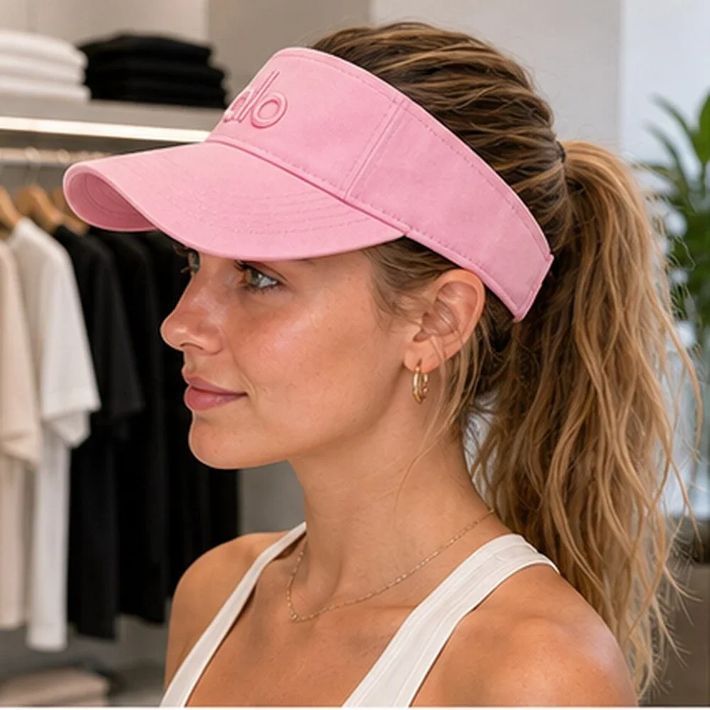 ALO Yoga Pink Boutique Open Top Visor Hat NWT